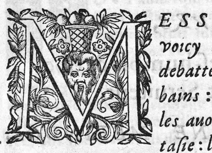 An illustration from Apologie pour les bains d’Aix. Par M. Anthoine Merindol, Docteur en Medecine. Contre le Sieur de Castelmont Chymiste, 1600, leaf 2