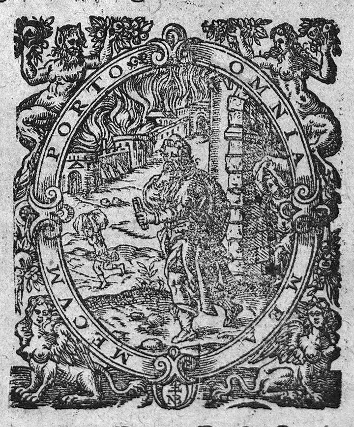 An illustration from Histoire de tous les muscles du corps humain ou leurs nom, nombre scituation, origine, insertion & action, sont demontrez, 1612, leaf 0
