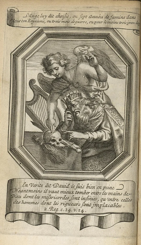 An illustration from Preservatifs et remedes contre la peste, ou le capucin charitable, enseignant la methode pour remedier aux grandes miseres que la peste a coutume de causer parmy les peuples..., 1668, leaf 31