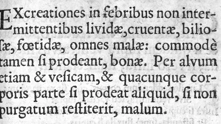An illustration from Hippocratous tou megalou hoi aphorismoi pezikoi te kai emmetroi / Hippocratis Magni Aphorismi Soluti et Metrici, Interprete Joanne Heurnio, Medico Ultrajectino, Mataphrastis Joanne Frero, Medico-poëta et Radulpho Wintertono, Medicinae et Poeseös Graecae studioso, 1633, leaf 301