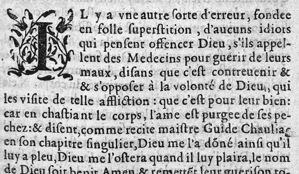 An illustration from La premiere et seconde partie des erreurs populaires, touchant la Medecine et le regime de santé. Par M. Laurent Joubert, Conseiller et Medecin ordinaire du Roy, et du Roy de Navarre, premier Docteur Regent, Chancelier et juge de l’université en Medecine de Montpellier. Avec plusieurs autres petits traictez, lesquels sont specifiez en la page suyvante,, 1587, leaf 38