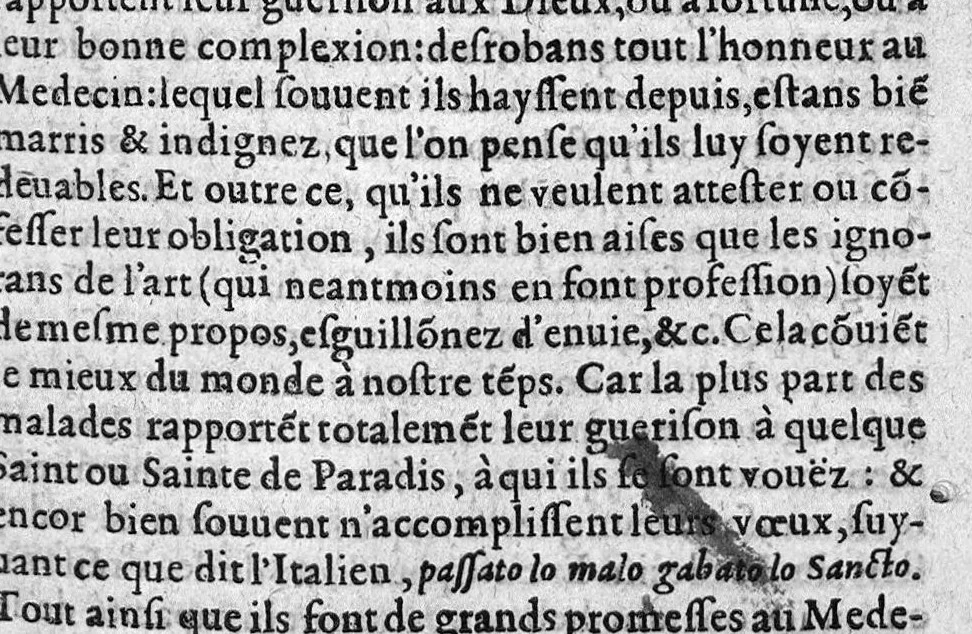 An illustration from La premiere et seconde partie des erreurs populaires, touchant la Medecine et le regime de santé. Par M. Laurent Joubert, Conseiller et Medecin ordinaire du Roy, et du Roy de Navarre, premier Docteur Regent, Chancelier et juge de l’université en Medecine de Montpellier. Avec plusieurs autres petits traictez, lesquels sont specifiez en la page suyvante,, 1587, leaf 42