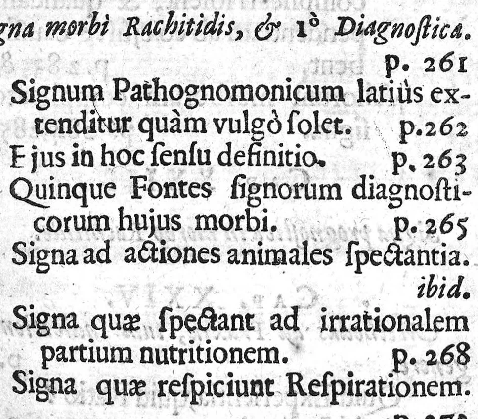 An illustration from De Rachitide sive morbo puerili, qui vulgo "the rickets" dicitur, tractatus, opera primo ac potissimum Francisci Glissonii, conscriptus, adscitis in operis societatem Georgio Bate et Ahasuero Regemortero, 1650, leaf 22