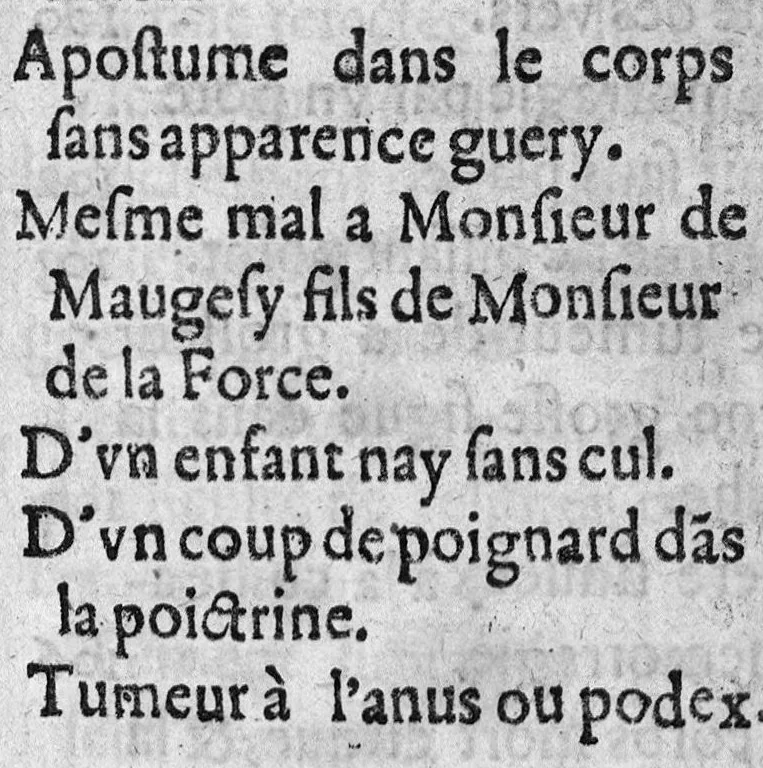 An illustration from Observations medicinales et chirurgicales, avec histoires, noms, pays, saisons & temoignages, 1617, leaf 21