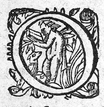 An illustration from Erreurs populaires et propos vulgaires, touchant la medecine et le regime de santé. Expliquez et refutez par M. Laur. Joubert, Conselher et Medecin ordinaire du Roy, et du Roy de Navarre, premier docteur regeant stipandié, Chancelher et juge de l’université an Medecine de Montpelier. Cette-cy est de toutte l’œuvre, la premiere partie, contenant cinq livres, avec l’indice des matieres, qui seront traitez ez autres. Reveuë corrigée et augmentée presque de la moitié, et dediée au tres-renommé seigneur de Pibrac Chancelher de la tres-illustre Royne de Navarre, [suivie de] : Seconde partie des erreurs populaires, et propos vulgaires, touchant la Medecine et le regime de santé, refutés ou expliqués par M. Laur. Joubert, Conseilher et Medecin ordinaire du Roy, et du Roy de Navarre, premier docteur regeant, Chancelier et Juge de l’Université an Medecine de Mompellier. Avec deus catalogues de plusieurs autres erreurs ou propos vulgaires, qui n’ont été mancionnés an la premiere et seconde edition de la premiere partie. Item deus autres petis traités, concernant les Erreurs populaires, avec deus Paradoxes du maime auteur ; Plus l’Apologie de son orthographie, divisee an quatre Dialogues,, 1579, leaf 189