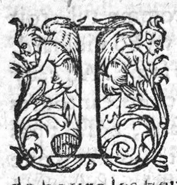 An illustration from Erreurs populaires et propos vulgaires, touchant la medecine et le regime de santé. Expliquez et refutez par M. Laur. Joubert, Conselher et Medecin ordinaire du Roy, et du Roy de Navarre, premier docteur regeant stipandié, Chancelher et juge de l’université an Medecine de Montpelier. Cette-cy est de toutte l’œuvre, la premiere partie, contenant cinq livres, avec l’indice des matieres, qui seront traitez ez autres. Reveuë corrigée et augmentée presque de la moitié, et dediée au tres-renommé seigneur de Pibrac Chancelher de la tres-illustre Royne de Navarre, [suivie de] : Seconde partie des erreurs populaires, et propos vulgaires, touchant la Medecine et le regime de santé, refutés ou expliqués par M. Laur. Joubert, Conseilher et Medecin ordinaire du Roy, et du Roy de Navarre, premier docteur regeant, Chancelier et Juge de l’Université an Medecine de Mompellier. Avec deus catalogues de plusieurs autres erreurs ou propos vulgaires, qui n’ont été mancionnés an la premiere et seconde edition de la premiere partie. Item deus autres petis traités, concernant les Erreurs populaires, avec deus Paradoxes du maime auteur ; Plus l’Apologie de son orthographie, divisee an quatre Dialogues,, 1579, leaf 265