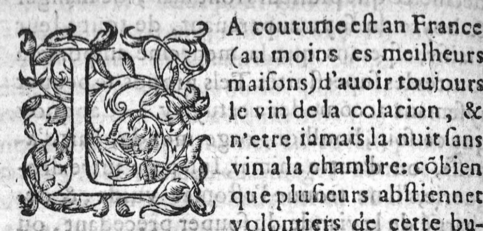 An illustration from Erreurs populaires et propos vulgaires, touchant la medecine et le regime de santé. Expliquez et refutez par M. Laur. Joubert, Conselher et Medecin ordinaire du Roy, et du Roy de Navarre, premier docteur regeant stipandié, Chancelher et juge de l’université an Medecine de Montpelier. Cette-cy est de toutte l’œuvre, la premiere partie, contenant cinq livres, avec l’indice des matieres, qui seront traitez ez autres. Reveuë corrigée et augmentée presque de la moitié, et dediée au tres-renommé seigneur de Pibrac Chancelher de la tres-illustre Royne de Navarre, [suivie de] : Seconde partie des erreurs populaires, et propos vulgaires, touchant la Medecine et le regime de santé, refutés ou expliqués par M. Laur. Joubert, Conseilher et Medecin ordinaire du Roy, et du Roy de Navarre, premier docteur regeant, Chancelier et Juge de l’Université an Medecine de Mompellier. Avec deus catalogues de plusieurs autres erreurs ou propos vulgaires, qui n’ont été mancionnés an la premiere et seconde edition de la premiere partie. Item deus autres petis traités, concernant les Erreurs populaires, avec deus Paradoxes du maime auteur ; Plus l’Apologie de son orthographie, divisee an quatre Dialogues,, 1579, leaf 273