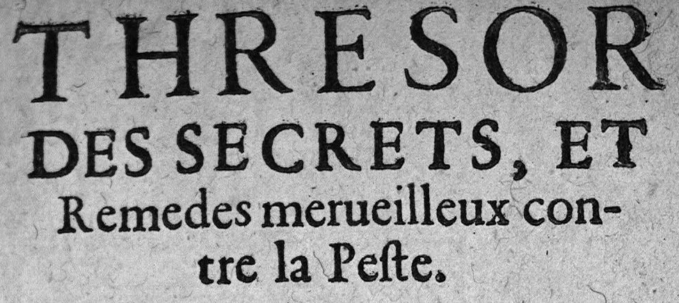 An illustration from Le Thresor des secrets, et remedes merveilleux contre la peste...reveue & augmenté de plusieurs beaux remedes,..., 1631, leaf 0