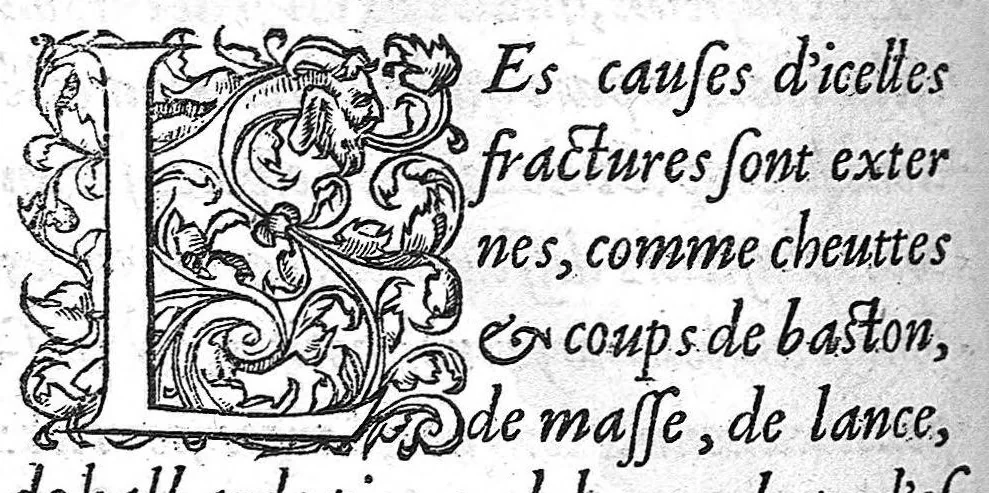 An illustration from La Methode Curative des Playes et Fracture de la teste humaine. Avec les pourtraits des Instruments necessaires pour la curation d’icelles. Par M. Ambroise Paré Chirurgien ordinaire du Roy, et Juré à Paris,, 1561, leaf 255