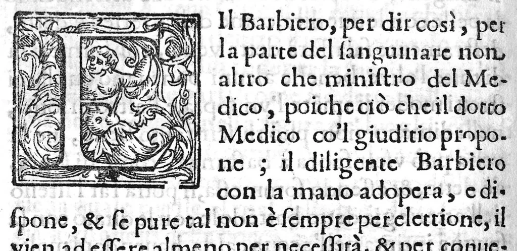 An illustration from Prattica nuova, et utilissima di tutto quello, ch' al diligente barbiero s'appartiene... ove si discorre del cavar sangue, medicar, ferite, et balsamar corpi humani..., 1671, leaf 145