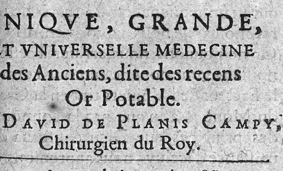 An illustration from Traicté de la vraye unique grande et universelle medecine des anciens...dite des recens or potable.., 1633, leaf 28