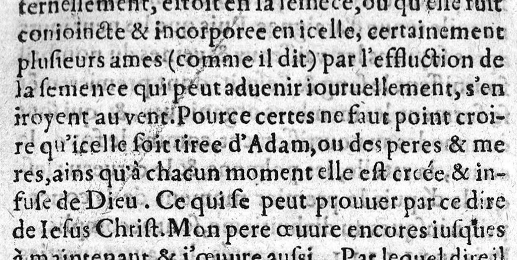 An illustration from Les occultes merveilles et secretz de nature, avec plusieurs enseignemens des choses diverses tant par raison probable que par conjecture artificielle : exposées en deux livres de non moindre plaisir que proufit au lecteur studieux. Par Levin Lemne Medecin Zirizeen, et nouvellement traduit de Latin en François, par I. G. P.. Avec deux tables, lune des argumens des chapitres, l’autre des singulieres matieres d’iceux, 1567, leaf 105
