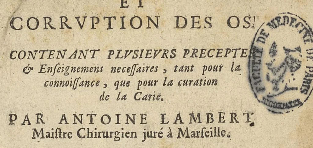 An illustration from Commentaire sur la carie, et corruption des os..., 1656, leaf 4