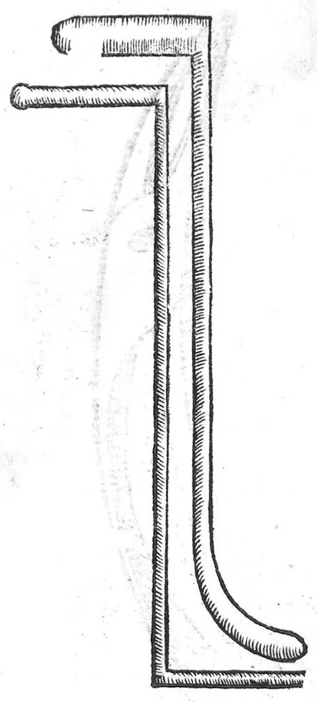 An illustration from Chirurgie françoise, recueillie par M. Jaques Dalechamps, Docteur Medicin, et Lecteur ordinaire de ceste profession à Lyon. Avec plusieurs figures des instrumens necessaires pour l’operation manuelle. La page 14. contient les principaux chefz de ce qui se discourt en cest œuvre,, 1569, leaf 627