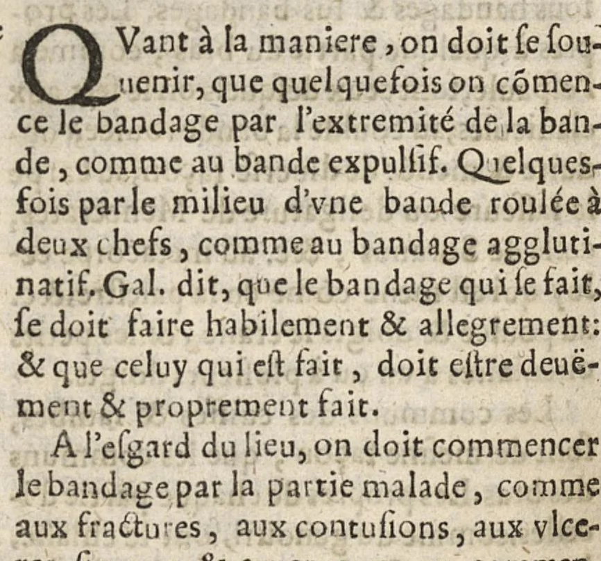 An illustration from Sommaire des bandes et bandages..., 1660, leaf 15