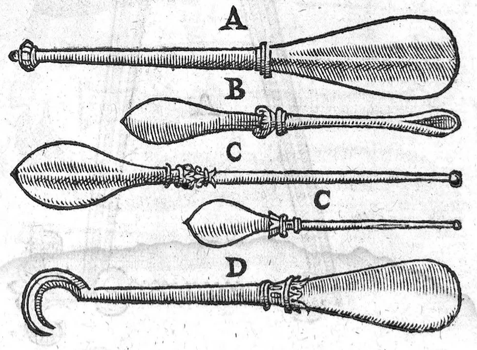An illustration from La grande chirurgie de M. Gui de Chauliac, Medecin tres-fameux de l’Université de Montpellier, composée l’an de grace 1363. Restituee nouvellement a sa dignité, par M. Laurens Joubert, Medecin ordinaire du Roy, et du Roy de Navarre, premier Docteur regent stipendié, chancelier et Juge de ladicte Université. Voyez au prochain feuillet, ce que M. Joubert à faict (outre sa nouvelle traduction) et fourny du sien, en recognoissant cest’ œuvre, 1592, leaf 1292