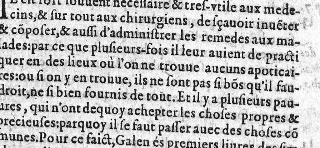 An illustration from La grande chirurgie de M. Gui de Chauliac, Medecin tres-fameux de l’Université de Montpellier, composée l’an de grace 1363. Restituee nouvellement a sa dignité, par M. Laurens Joubert, Medecin ordinaire du Roy, et du Roy de Navarre, premier Docteur regent stipendié, chancelier et Juge de ladicte Université. Voyez au prochain feuillet, ce que M. Joubert à faict (outre sa nouvelle traduction) et fourny du sien, en recognoissant cest’ œuvre, 1592, leaf 808