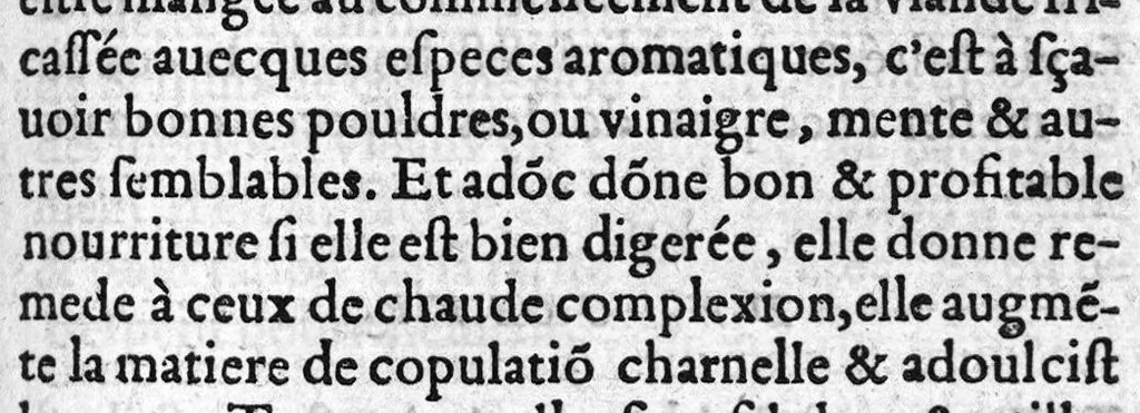 An illustration from Regime de vivre, et conservation du corps humain, auquel est amplement discouru des choses naturelles, et de tous vivres qui sont communement en usage, avec plusieurs receptes bien approuvées, le tout nouvellement recueilly des bons autheurs, tant anciens que modernes, 1561, leaf 88