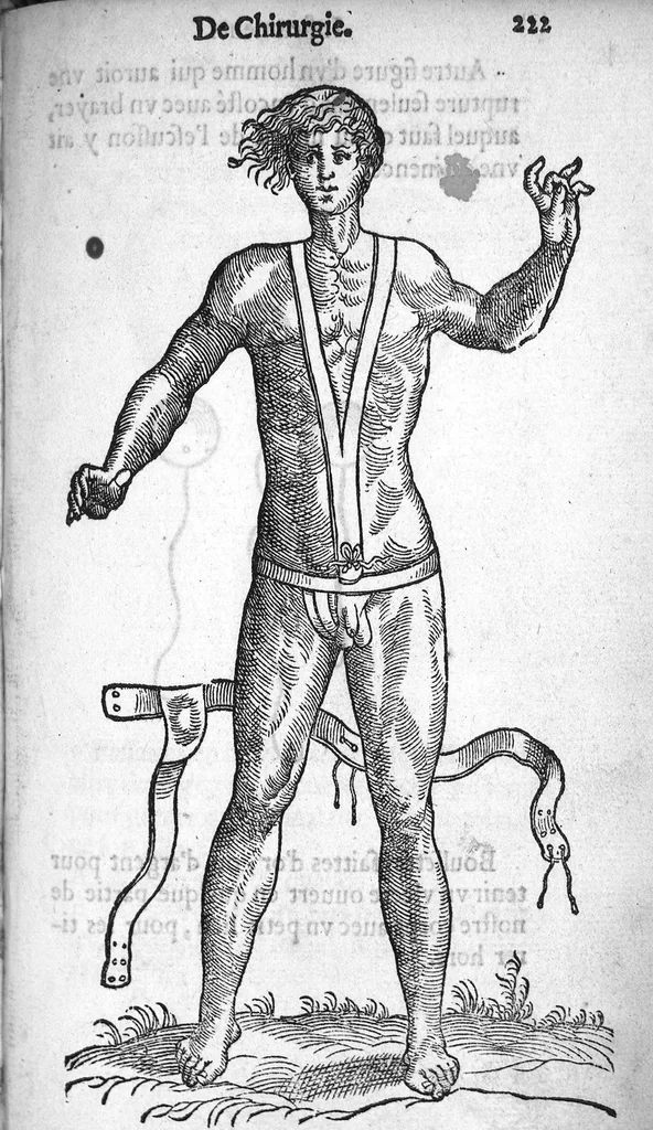 An illustration from Dix livres de la chirurgie avec le Magasin des Instrumens necessaires à icelle. Par Ambroise Paré, premier Chirurgien du Roy et juré à Paris, 1564, leaf 495