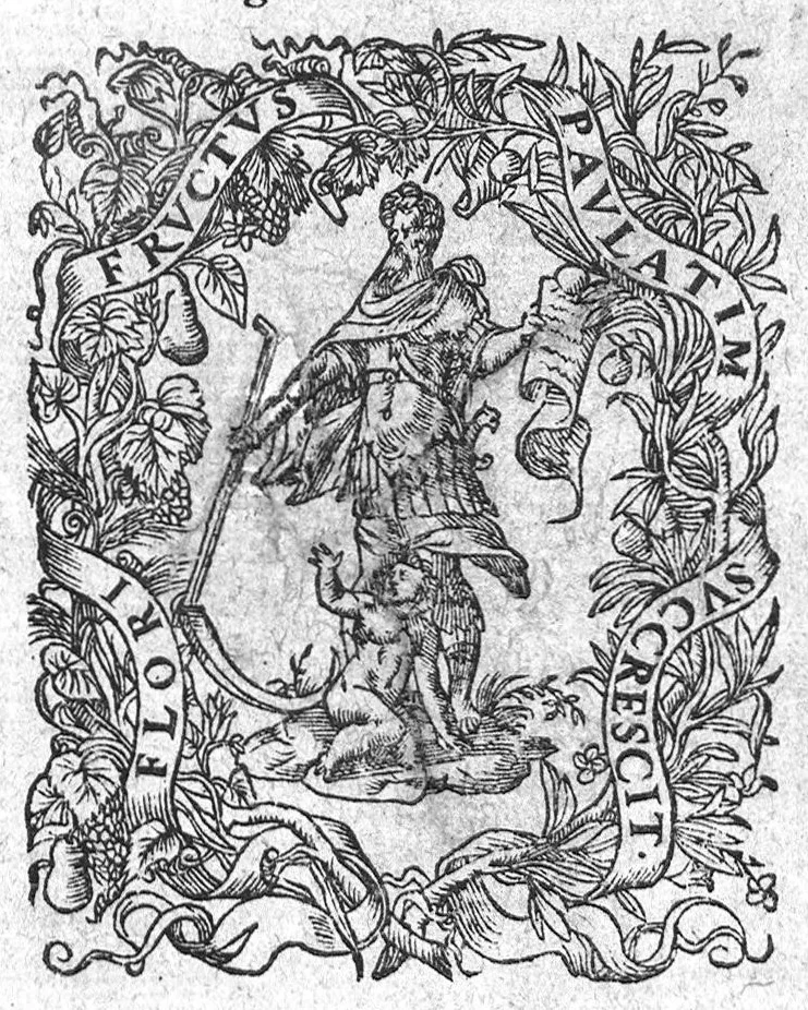 An illustration from Administrations anatomiques de Claude Galien. Traduictes fidelement de Grec en François, par M. Jaques Dalechamps, docteur en Medicine, et lecteur ordinaire de Chirurgie à Lyon. Corrigees en infinis passages avec extreme diligence du traducteur,, 1572, leaf 0