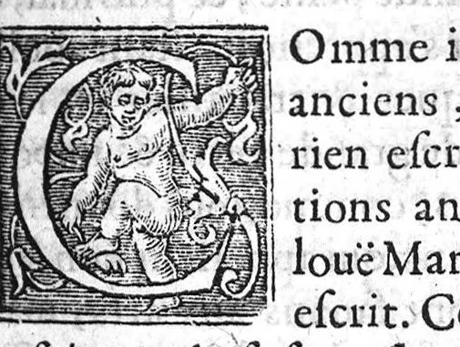 An illustration from Administrations anatomiques de Claude Galien. Traduictes fidelement de Grec en François, par M. Jaques Dalechamps, docteur en Medicine, et lecteur ordinaire de Chirurgie à Lyon. Corrigees en infinis passages avec extreme diligence du traducteur,, 1572, leaf 70