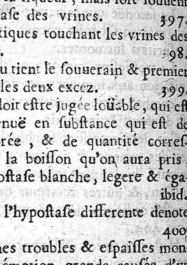 An illustration from Les Aphorismes, trad. par J. Vigier,..., 1666, leaf 797