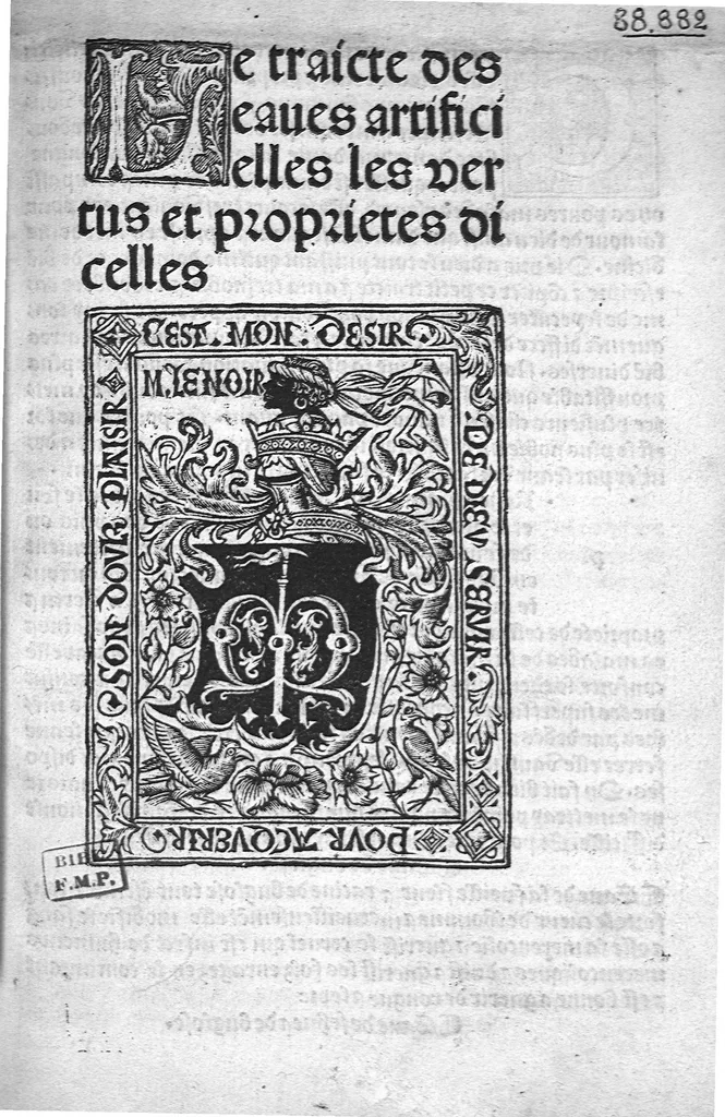 An illustration from Le Traicté des eaues artificielles, les vertus et propriétés dicelles, 1510, leaf 9