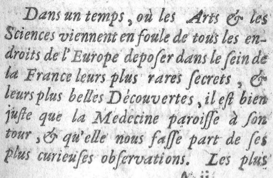An illustration from Journal de médecine, ou Observations des plus fameux médecins, chirurgiens et anatomistes de l'Europe, tirées des journaux des pays étrangers et des mémoires particuliers, 1683, leaf 2