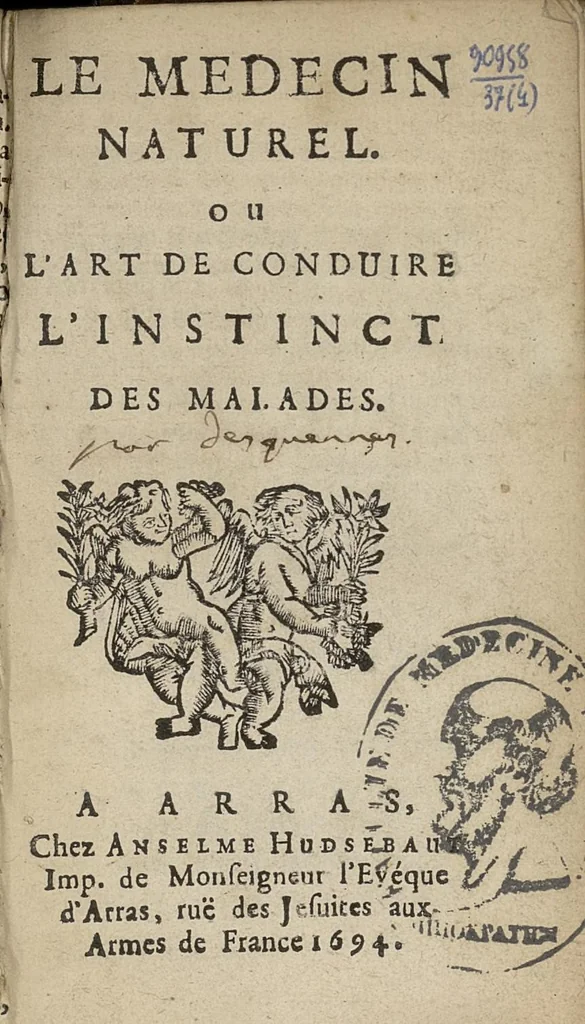 An illustration from Le medecin naturel. Ou l'art de conduire l'instinct des malades, 1694, leaf 0