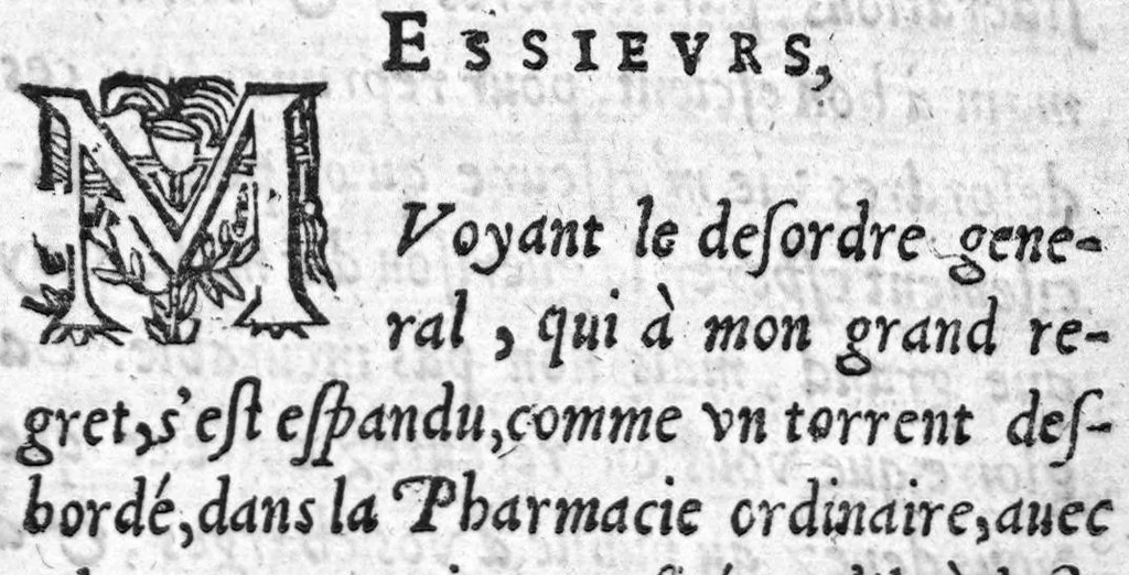 An illustration from Discours contenant la conference de la pharmacie chymique, ou spagirique, avec la Galenique, ou Ordinaire, 1616, leaf 224