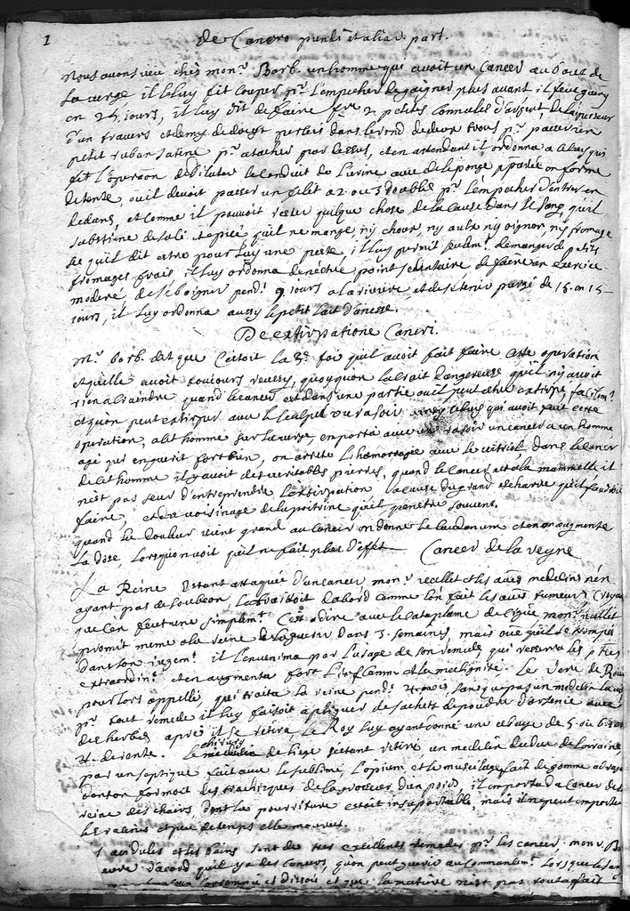 An illustration from Cahier des observations faites soubs monsieur Barbeyrac, 1686, leaf 1