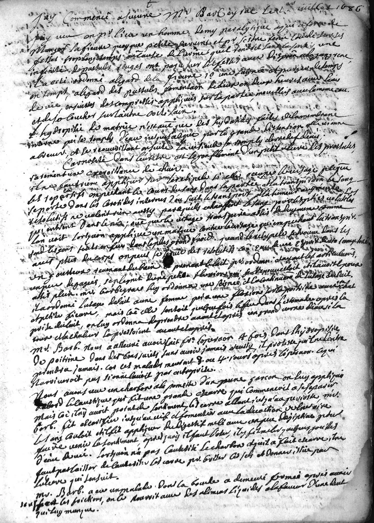 An illustration from Cahier des observations faites soubs monsieur Barbeyrac, 1686, leaf 28