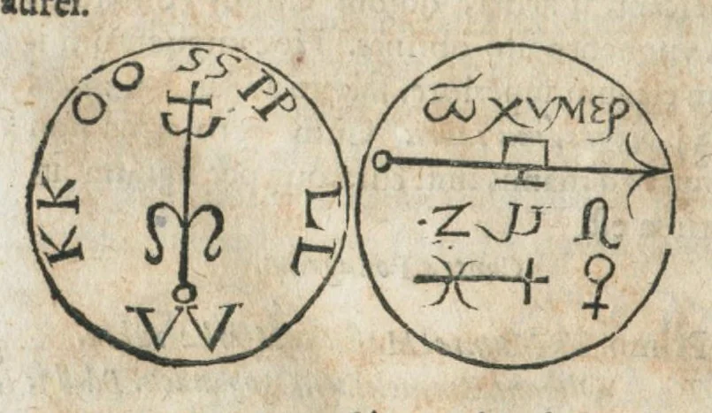 An illustration from Aureoli Philippi Theophrasti Paracelsi Bombast ab Hohenheim medici et philosophi celeberrimi, chemicorúmque principis, operum volumen secundum opera chimica et philosophica ..., 1648, leaf 732