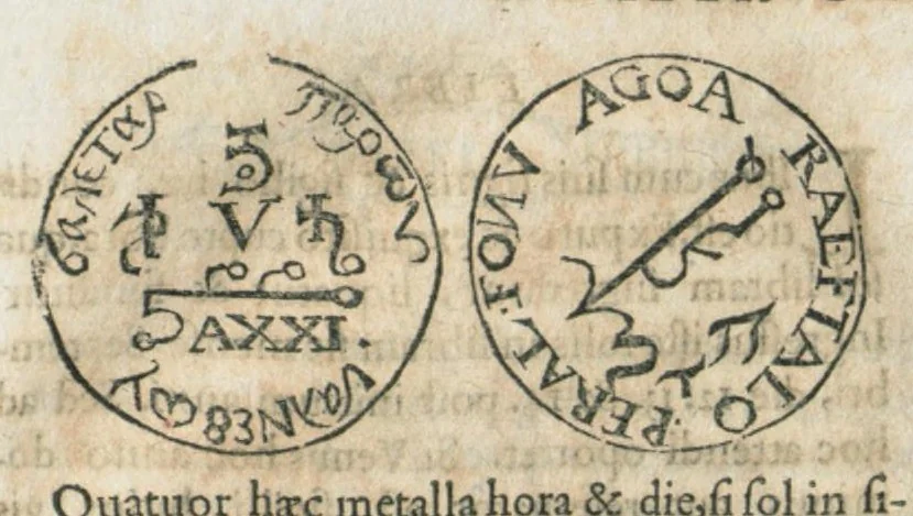 An illustration from Aureoli Philippi Theophrasti Paracelsi Bombast ab Hohenheim medici et philosophi celeberrimi, chemicorúmque principis, operum volumen secundum opera chimica et philosophica ..., 1648, leaf 735