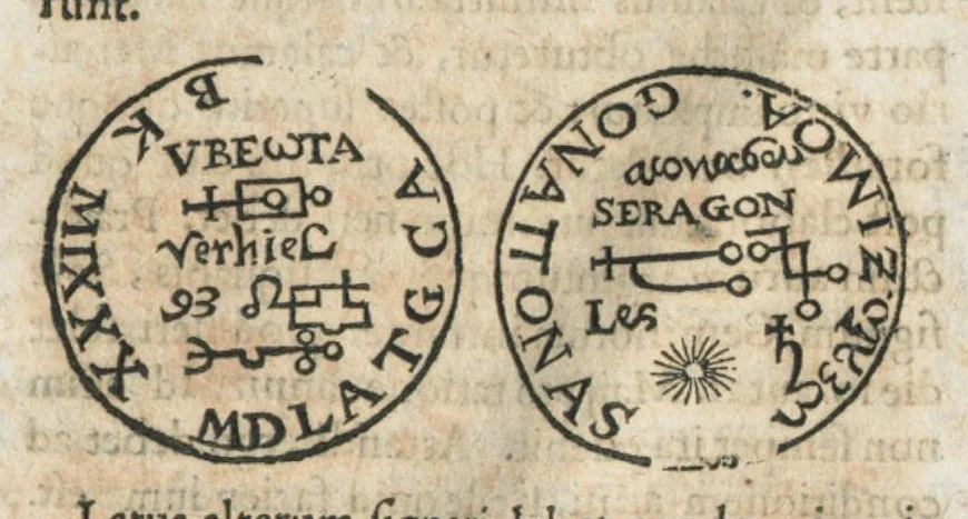 An illustration from Aureoli Philippi Theophrasti Paracelsi Bombast ab Hohenheim medici et philosophi celeberrimi, chemicorúmque principis, operum volumen secundum opera chimica et philosophica ..., 1648, leaf 736