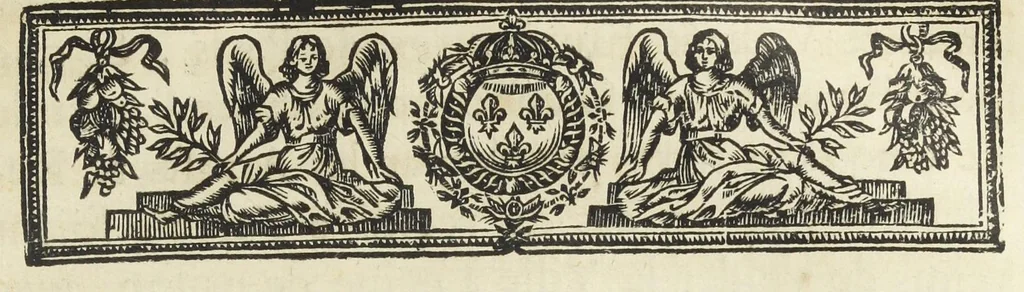 An illustration from Statuts de la Faculté de medecine en l'Université de Paris, avec les pieces justificatives de ses privileges & ses droits & soûmissions à elle deubs par les apothicaires & chirurgiens. Ensemble les jugemens rendus contre les empiriques & les medecins non approuvez par ladite Faculté de medecine, & les reglemens pour la reception des apothicaire & chirurgiens, & pour la visite des boutiques & drogues et compositions de medicamens. Ce recüeil fait & mis en ordre par maistre Denis Puylon, docteur-regent & doyen de ladite Faculté, & imprimez suivant le decret d'icelle du 19. mars 1672., 1672, leaf 65