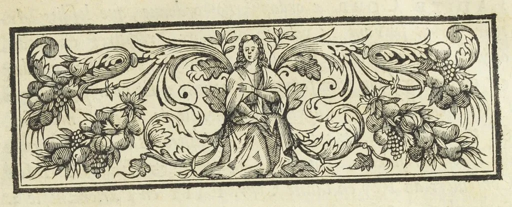 An illustration from Statuts de la Faculté de medecine en l'Université de Paris, avec les pieces justificatives de ses privileges & ses droits & soûmissions à elle deubs par les apothicaires & chirurgiens. Ensemble les jugemens rendus contre les empiriques & les medecins non approuvez par ladite Faculté de medecine, & les reglemens pour la reception des apothicaire & chirurgiens, & pour la visite des boutiques & drogues et compositions de medicamens. Ce recüeil fait & mis en ordre par maistre Denis Puylon, docteur-regent & doyen de ladite Faculté, & imprimez suivant le decret d'icelle du 19. mars 1672., 1672, leaf 7
