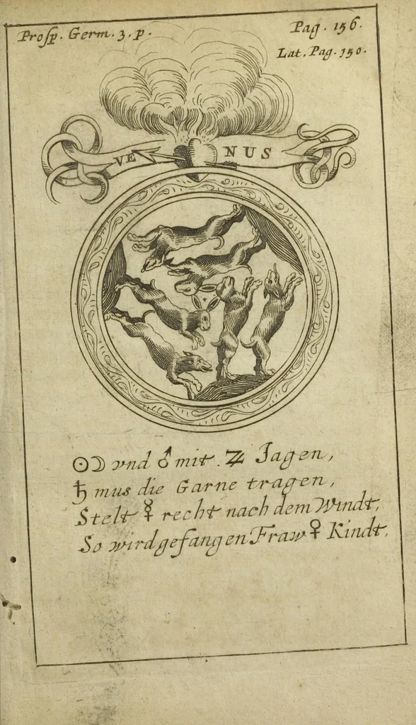 An illustration from Prosperitatis Germaniæ pars tertia, in quâ salpetræ ex variis ubiq; obviis subjectis facillimè atque copiosè extrahendi modus traditur ; ejusvè utilitates summæ declarantur cum explicatione succinctâ prophetiæ Paracelsi, quo pacto scilicer Leo septentrionalis monarchiam politicam instituturus ; ipse Paracelsus in sepulchto suo haud mansurus ; ingensque thesauri vis fe fit exhibitura. Qualis item ille Elias artista, quem Paracelsus aliique ultimis diebus venturum, plurimaque arcana patefacturum prædixerunt. In patriæ, totiusque humani generis, commodum, candelae ardentis instar, candelabro imposita, & germanico idiomate in lucem edita à Johanne Rudolpho Glaubero. Iàm primo latinitate donata., 1659, leaf 175