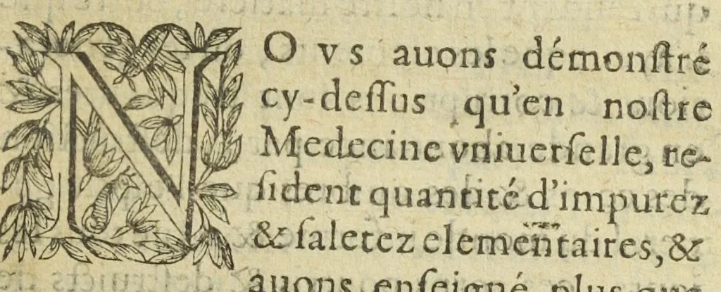 An illustration from L'abregé des secrets chymiques ou l'on void la nature des animaux vegetaux & mineraux entierement découverte : avec les vertus et proprietez des principes qui composent & conservent leur estre; & un traitté de la medecine generale. Par M. Pierre Jean Fabre, docteur en la faculté de medecine de l'université de Montpellier., 1636, leaf 171