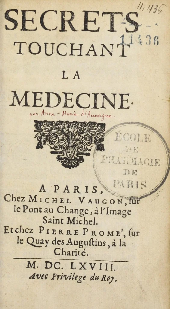 An illustration from Secrets touchant la medecine, 1678, leaf 5