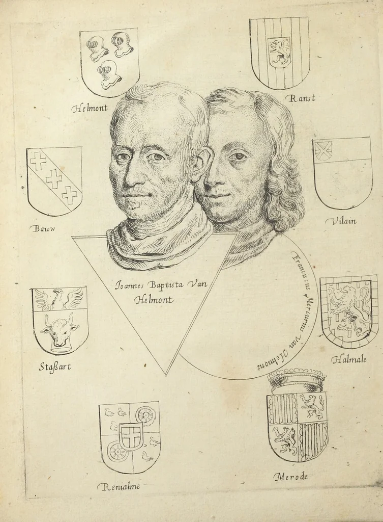 An illustration from Ortus medicinae. Id est, initia physicae inaudita. Progressus medicinæ novus, in morborum ultionem, ad vitam longam. Authore Ioanne Baptista Van Helmont, toparchâ in Merode, Royenborch, Oorschot, Pellines, &c. Edente authoris filio, Francisco Mercvrio Van Helmont, cum ejus præfatione ex Belgico translatâ, 1648, leaf 12