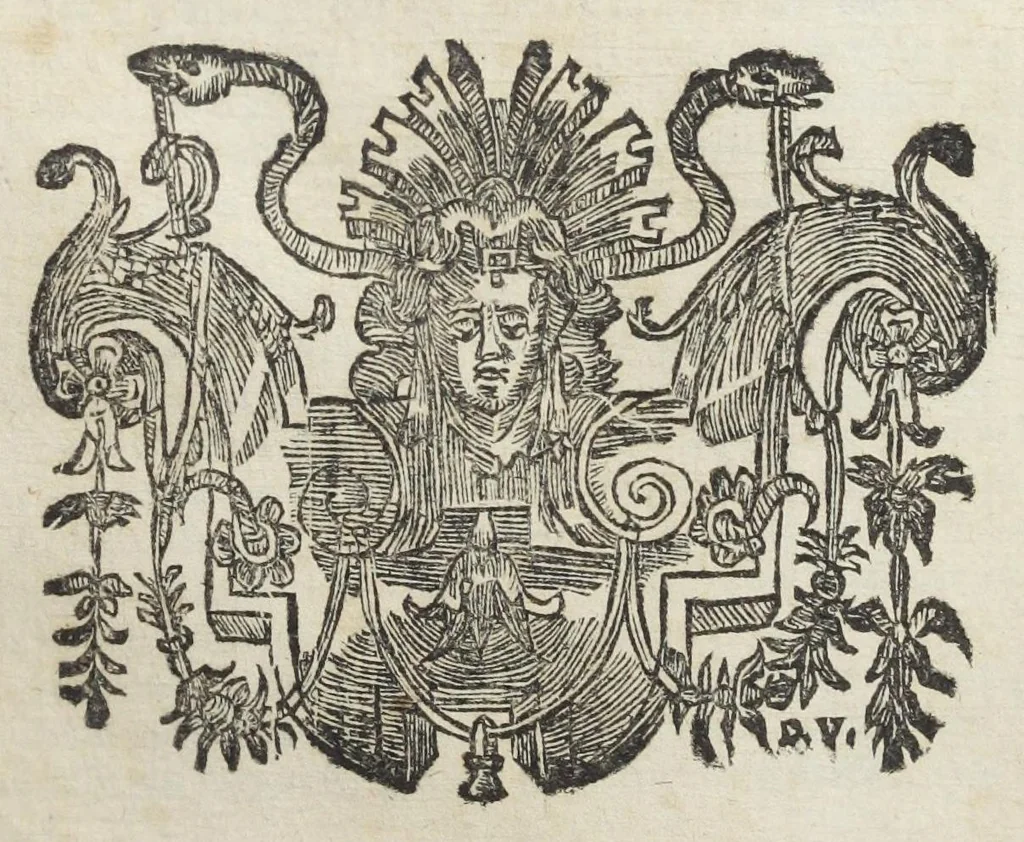 An illustration from Le Cours de médecine en francois, contenant le Miroir de beauté et santé corporelle. Par M. Louys Guyon Dolois, Sieur de la Nauche, Docteur en medecine. Et la Théorie avec un accomplissement de practique selon les principes tant dogmatiques, que chymiques, adjoustées à cette quatriesme edition. Avec une infinité d'observations, secrets & experiences, suivant la doctrine, tant des anciens que des modernes medecins, qui ont inventé & decouvert la circulation du sang, les veines lactées, leur receptacle, les vases lymphées, & autres nouveautez anatomiques & spagyriques : inconnues auparavant. A l'usage des medecins, chirurgiens, apothicaires, & autres ; Et utile aux communautez, hospitaux, & maison de campagne. Par M. Lazare Meyssonnier conseiller & medecin ordinaire du Roy, & de S.A.R. docteur de l'université de Montpellier, & professeur aggregé au College des medecins à Lyon. Où ont esté jointes les figures des plantes necessaires, & celles de l'anatomie en taille douce, pour se servir utilement de ce livre., 1664, leaf 807