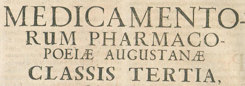 An illustration from Animadversiones in pharmacopoeiam Augustanam et annexam ejus mantissam, sive pharmacopoeia Augustana reformata, in qua vera et accuratissima methodo medicamentorum simplicium & compositorum praeparationes tam dextre traduntur, ac insuper antiquorum errores deteguntur, ut inde servatis & exaltatis simplicium medicaminum facultatibus, instrumenta multo aptiora medico evadant, quibus Cito, Tuto & Jucunde affectus humanum corpus infestantes propulsari queant. Nunc tertium revisa, plurimis locis adaucta, inque lucis edita, cum annexa appendice, Opera & studio Joannis Zwelferi Palatini M.D., 1667, leaf 104