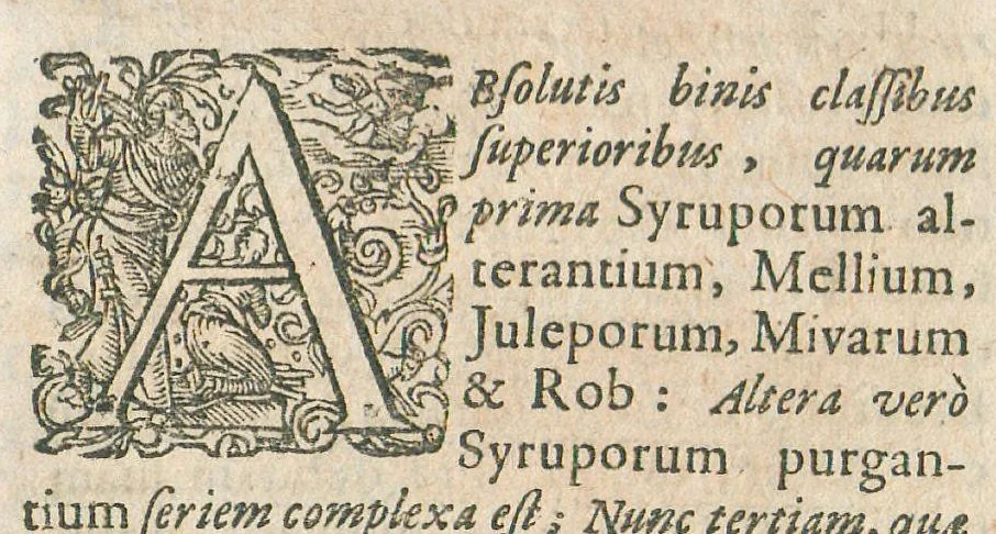 An illustration from Animadversiones in pharmacopoeiam Augustanam et annexam ejus mantissam, sive pharmacopoeia Augustana reformata, in qua vera et accuratissima methodo medicamentorum simplicium & compositorum praeparationes tam dextre traduntur, ac insuper antiquorum errores deteguntur, ut inde servatis & exaltatis simplicium medicaminum facultatibus, instrumenta multo aptiora medico evadant, quibus Cito, Tuto & Jucunde affectus humanum corpus infestantes propulsari queant. Nunc tertium revisa, plurimis locis adaucta, inque lucis edita, cum annexa appendice, Opera & studio Joannis Zwelferi Palatini M.D., 1667, leaf 104