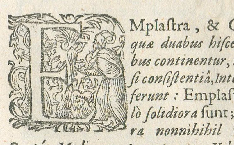 An illustration from Pharmacopoeia regia, seu Dispensatorium novum locupletatum et absolutum, annexa etiam mantissa spagyrica, in quibus vera et accurata methodo selectissimorum medicamentorum compositiones et praeparationes traduntur... Cui accessere bini discursus apologetici. Authore Joanne Zwelfer,..., 1668, leaf 313