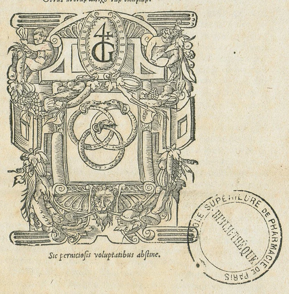 An illustration from Claudii Galeni Pergameni De Temperamentis libri III. De inaequali intemperie liber I. Thoma Linacro Anglo interprete., 1549, leaf 5