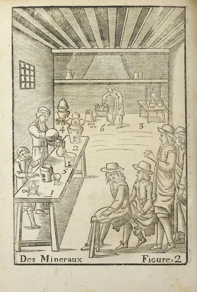 An illustration from Le vray et methodique cours de la physique resolutive, vulgairements dite chymie representé par figures generales & particulieres pour connoistre la theotechnie ergocosmique, c'est a dire, l'art de Dieu en l'ouvrage de l'univers. Seconde édition, avec l'indice des matieres de ce volume, & quelques additions. Par Annibal Barlet, 1657, leaf 480