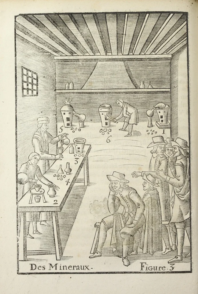 An illustration from Le vray et methodique cours de la physique resolutive, vulgairements dite chymie representé par figures generales & particulieres pour connoistre la theotechnie ergocosmique, c'est a dire, l'art de Dieu en l'ouvrage de l'univers. Seconde édition, avec l'indice des matieres de ce volume, & quelques additions. Par Annibal Barlet, 1657, leaf 502