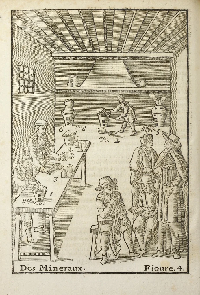 An illustration from Le vray et methodique cours de la physique resolutive, vulgairements dite chymie representé par figures generales & particulieres pour connoistre la theotechnie ergocosmique, c'est a dire, l'art de Dieu en l'ouvrage de l'univers. Seconde édition, avec l'indice des matieres de ce volume, & quelques additions. Par Annibal Barlet, 1657, leaf 516