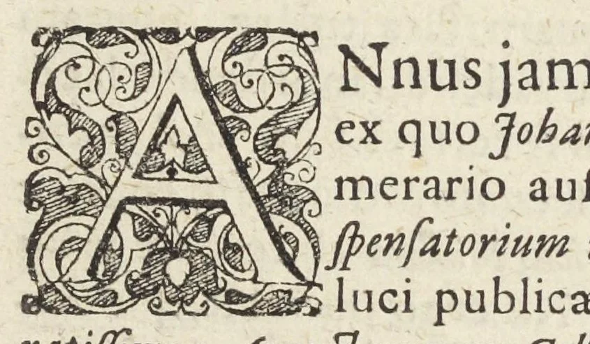 An illustration from Pharmacopoeia Augustana Restituta, sive Examen Animadversionum in Dispensatorium Augustanum, ejusdemque Mantissam hermeticam Joannis Zvelferi, Palatini adornatum à Luca Schröckio, Luc. Fil. Medic. Doct. & in Patria Physico.[Suivi de : ], 1673, leaf 19